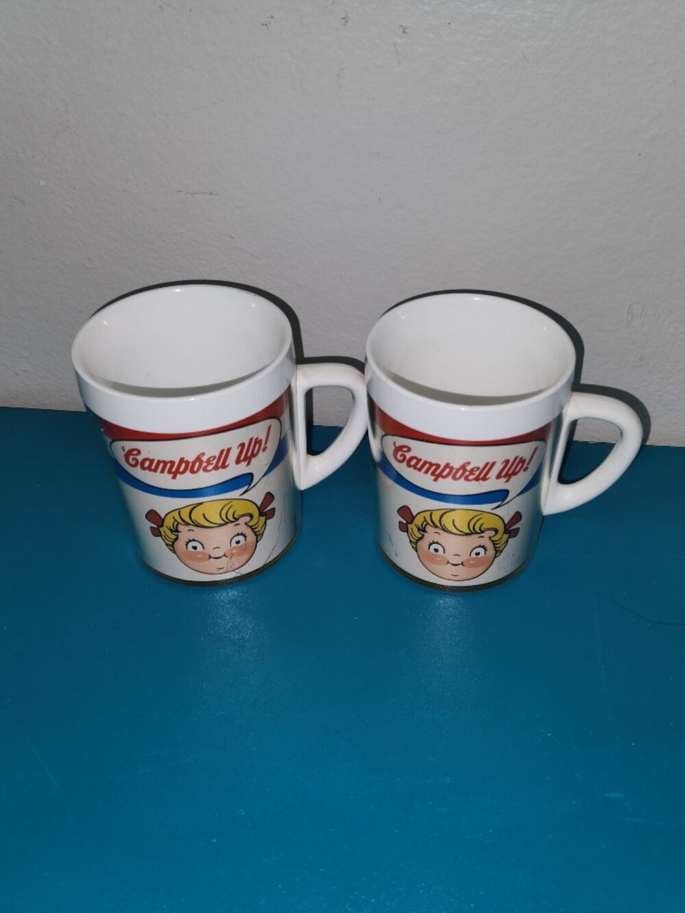 Vintage Campbell Soup Kids Coffee Mug Set of 2 1960s 1970s